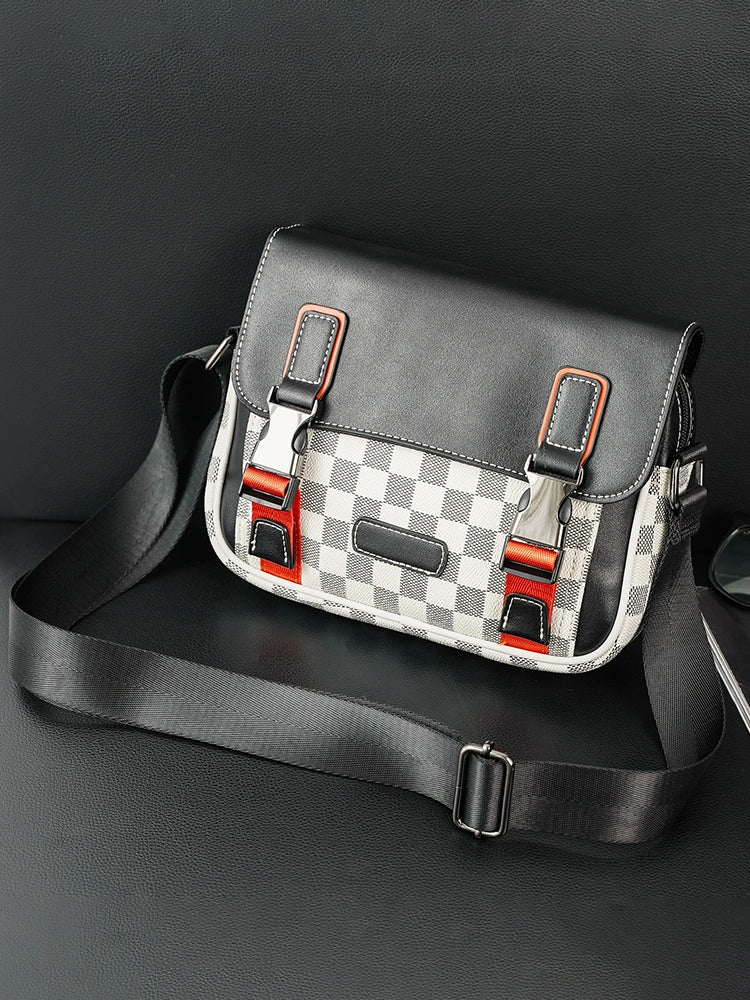 Retro Plaid Messenger Bag